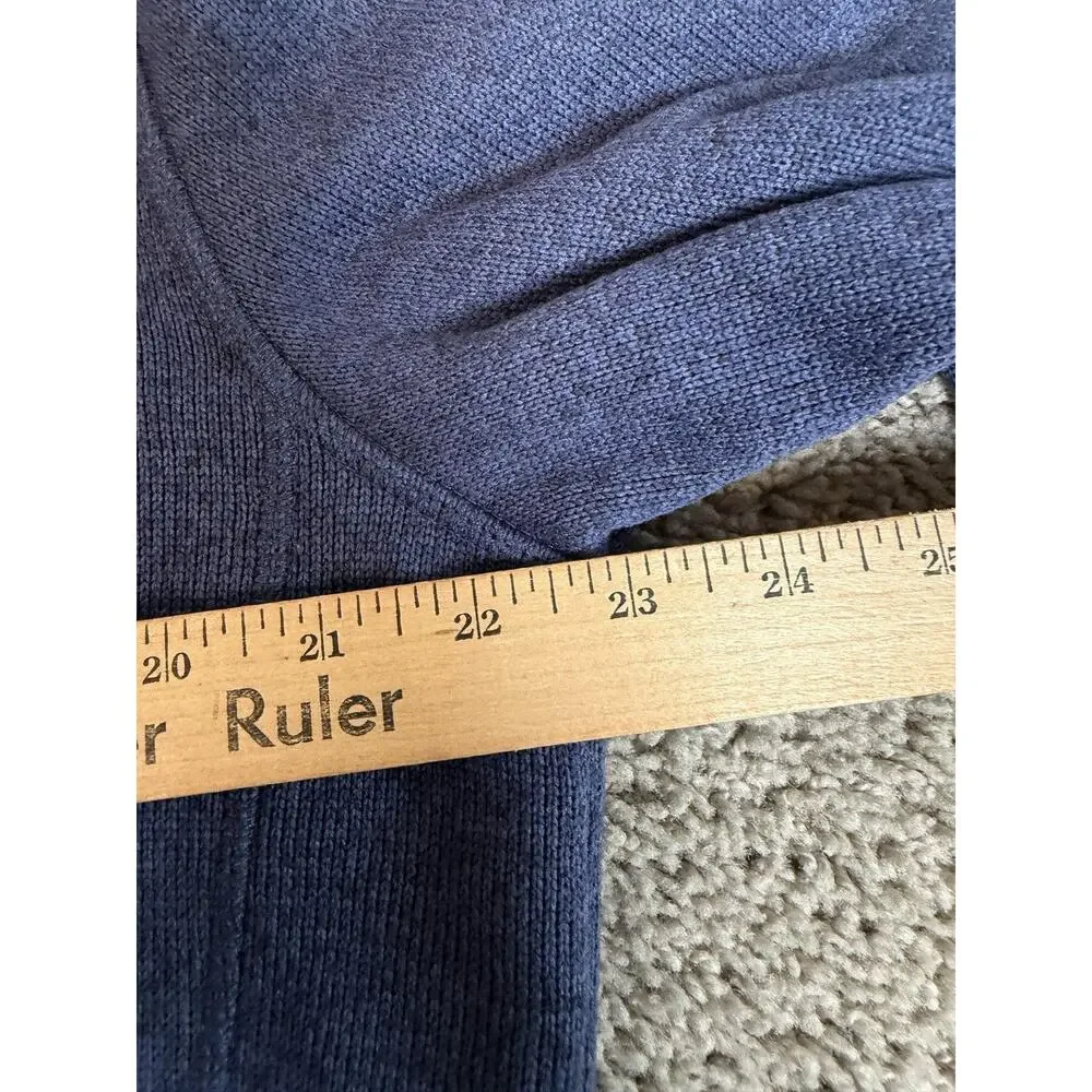 L.L. Bean Sweater Jacket Mens LT Slightly Fitted Blue Full Zip Mock Neck Fleece